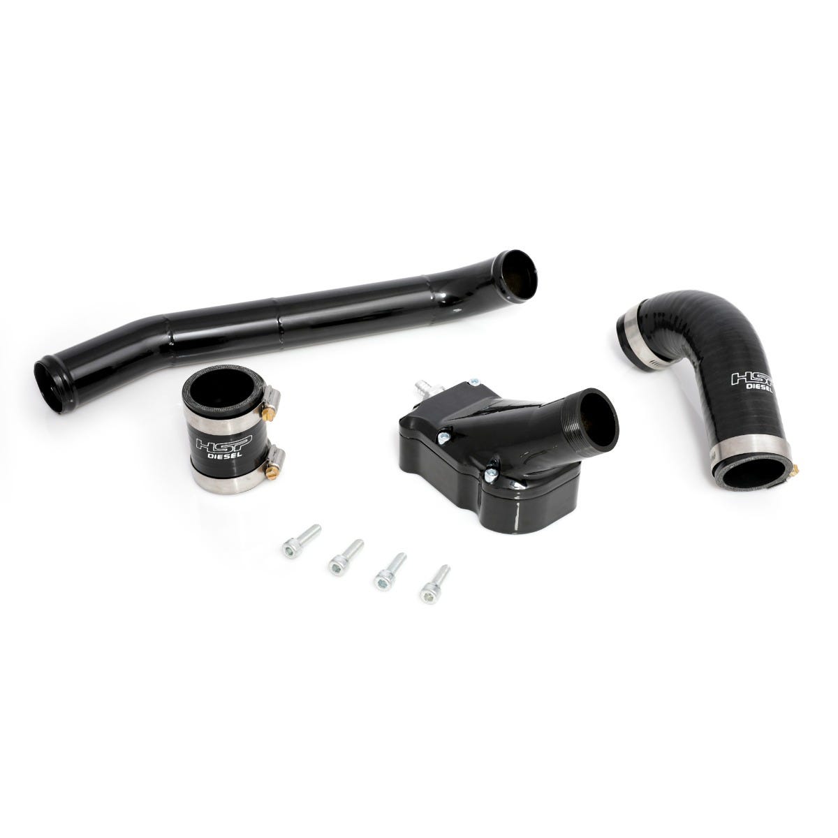 Billet Thermostat Housing Kit W/Coolant Return for 01-05 Chevrolet/GMC Duramax LB7/LLY Ink Black HSP Diesel