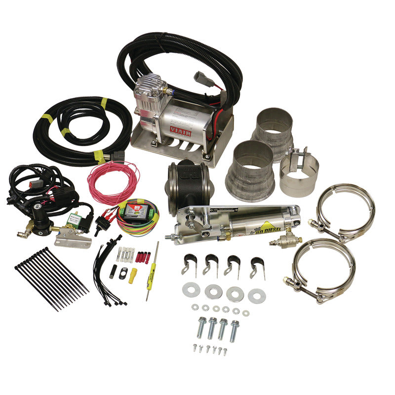 Exhaust Brake Universal 3.5 Inch Remote Mount Air Actuated c/w Air Compressor BD Diesel