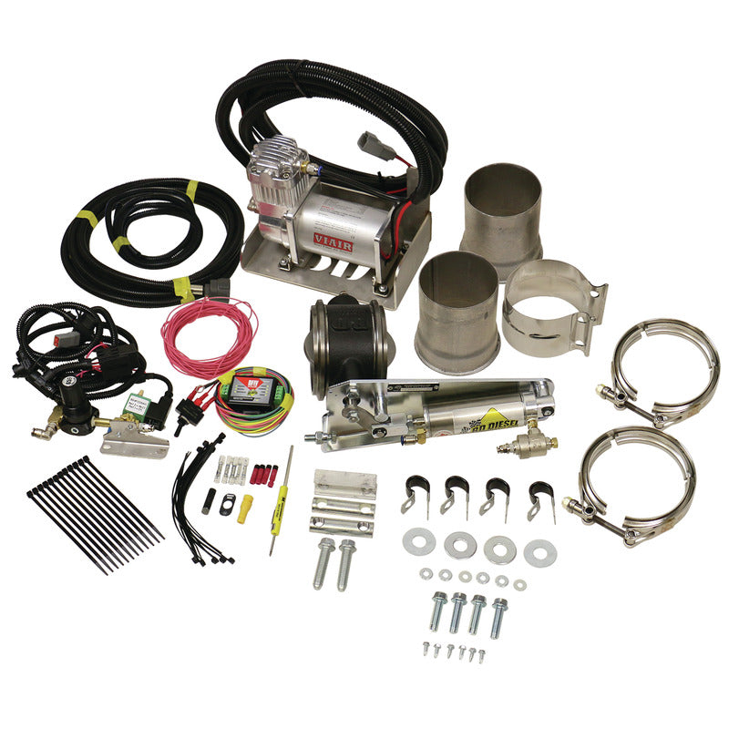 Exhaust Brake Universal 4.0 Inch Remote Mount Air Actuated c/w Air Compressor BD Diesel