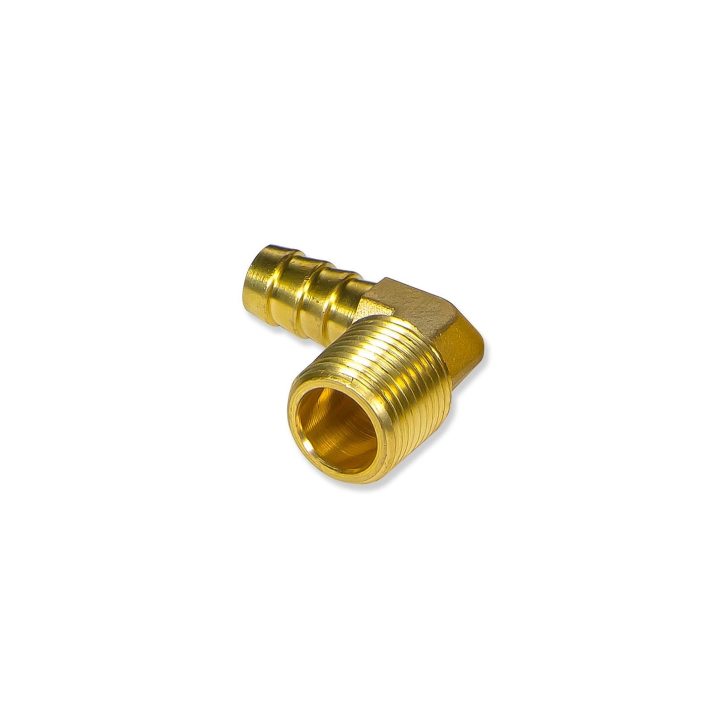 1/2 Inch NPT-M to 1/2 Inch Barb 90 Degree