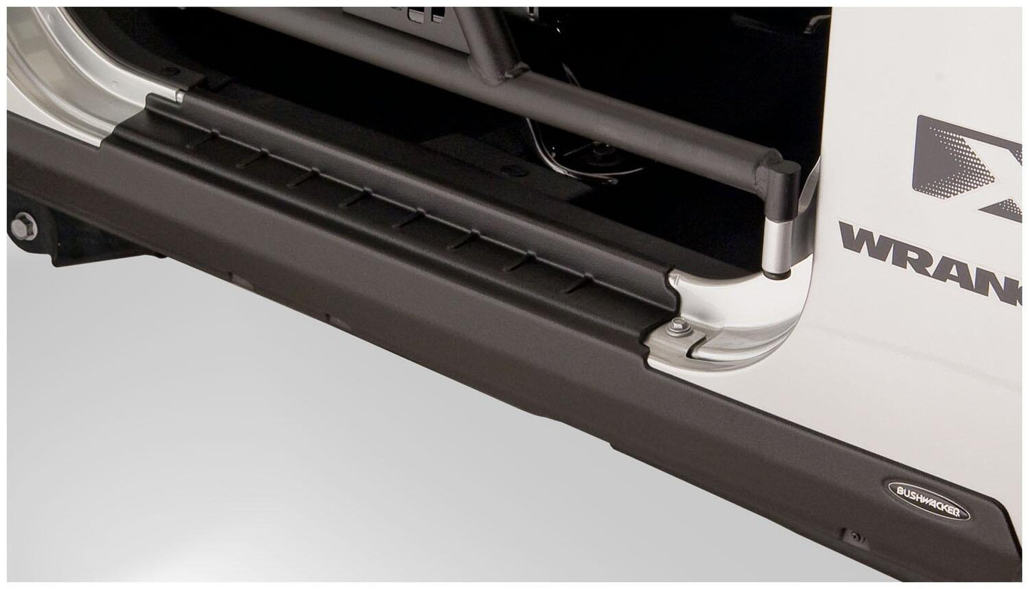 Black Trail Armor Rocker Panel And Sill Plate Covers For 2007-2018 Jeep Wrangler JK 2-Door, Pair Bushwacker