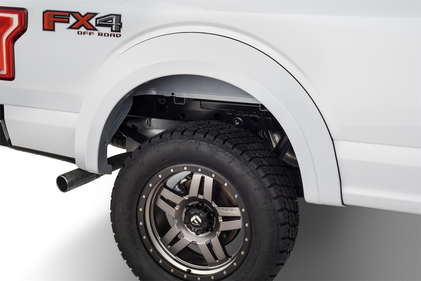 Black Extendafender Style Smooth Finish 4-Piece Fender Flare Set For 2015-2017 Ford F150 (Excludes Models W/Tech Package) Bushwacker