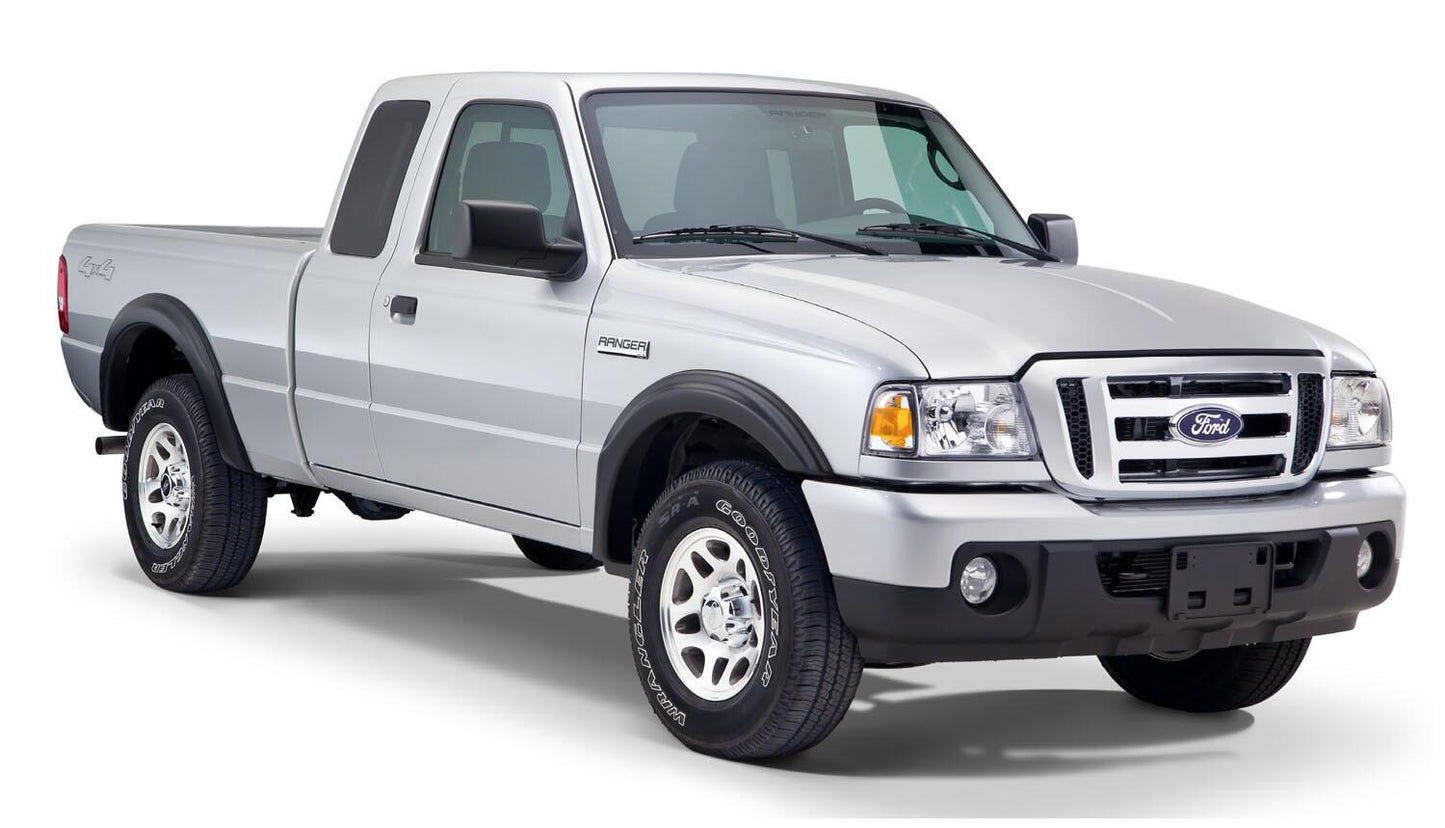 Black OE Style Smooth Finish 4-Piece Fender Flare Set For 1993-2011 Ford Ranger (Excludes FX4) Bushwacker