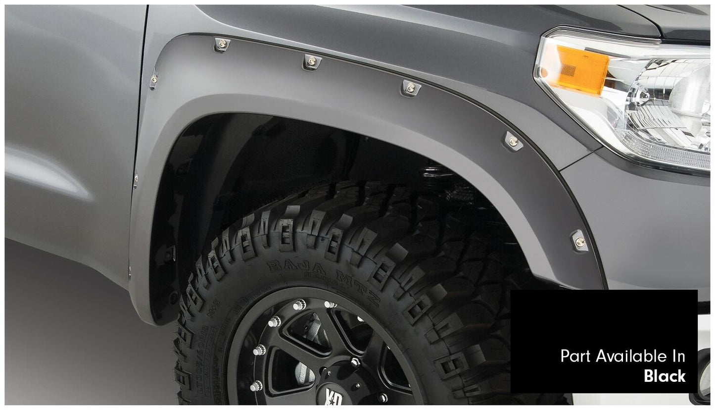 Pocket/Rivet Style Color Matched Black 4-Piece Fender Flare Set For 2016-2018 Toyota Tundra Bushwacker