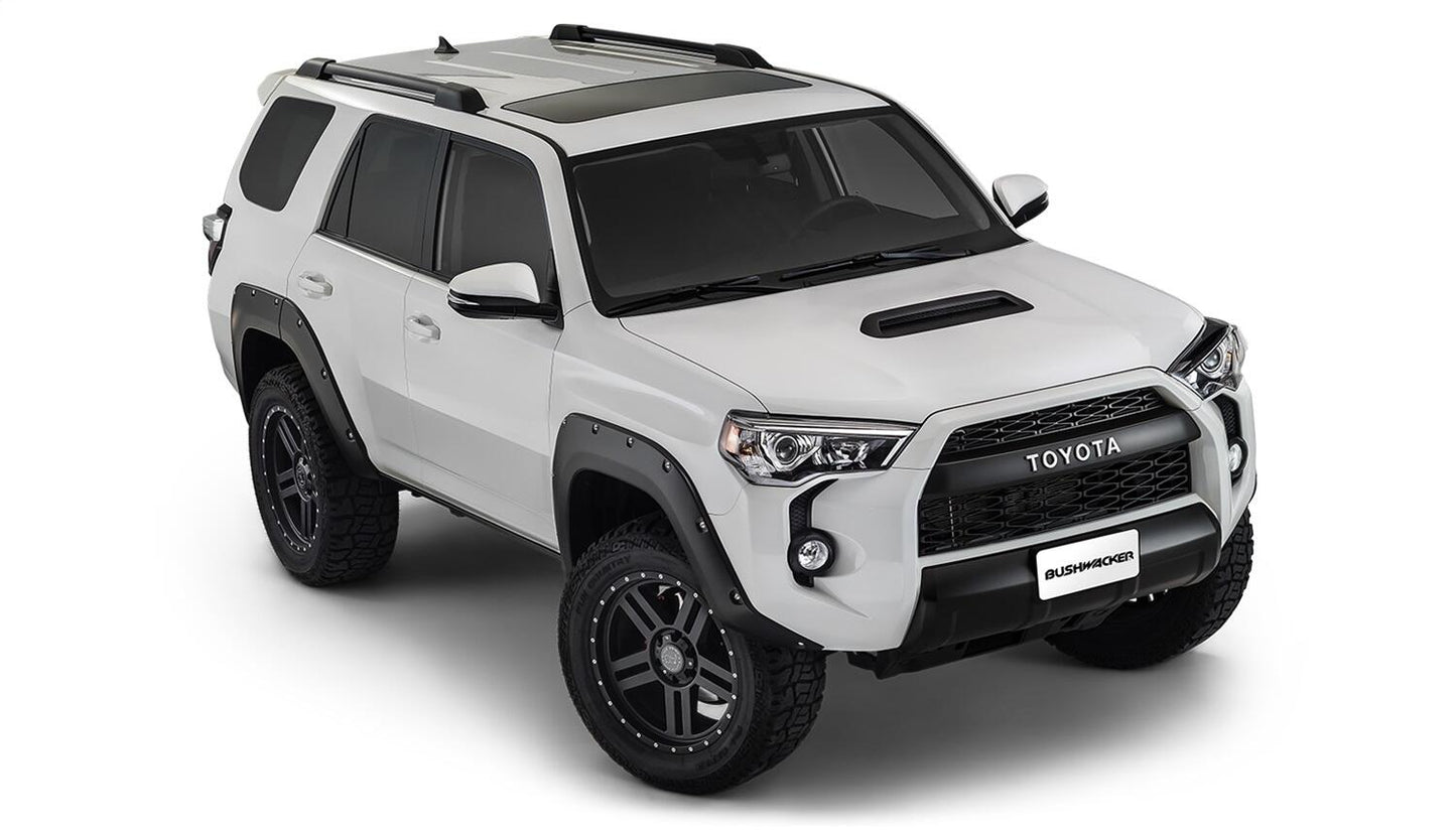 Black Pocket/Rivet Style Smooth Finish 4-Piece Fender Flare Set For 22-26 Toyota Tundra Bushwacker