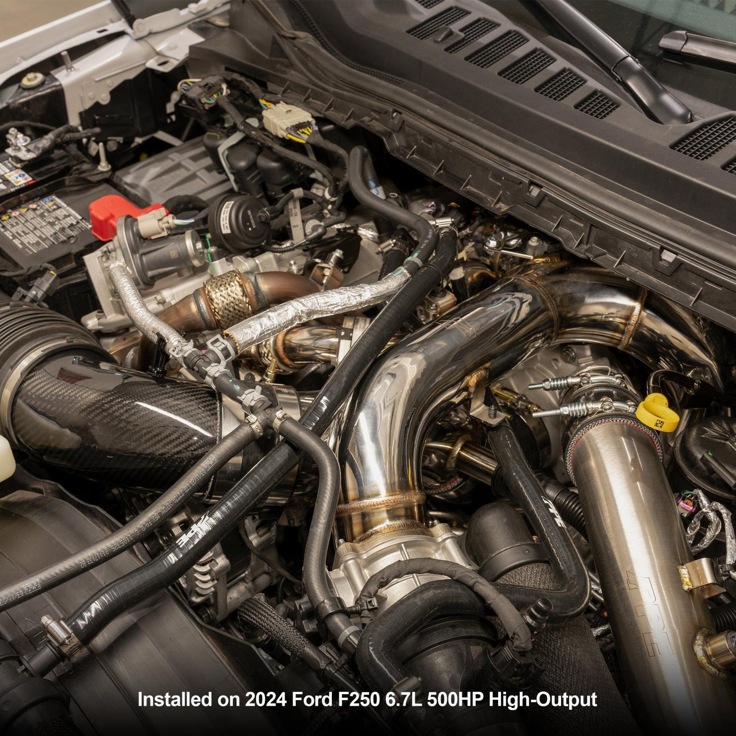 Turbo Inlet and Intake Manifold Kit - Ford 6.7L Powerstroke 2020-2025 - Brushed Pacific Performance Engineering
