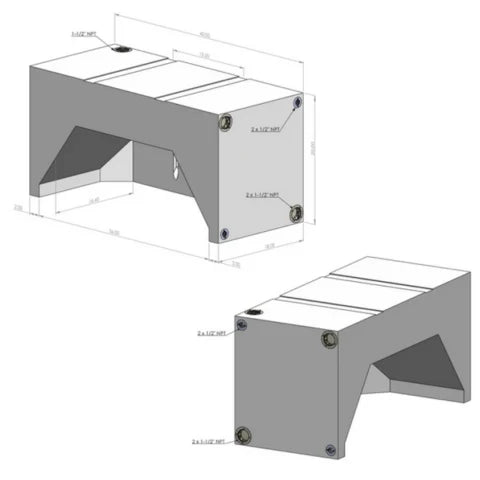 35 GALLON WHEEL WELL WATER TANK FOR DRW VANS (DUALLY)