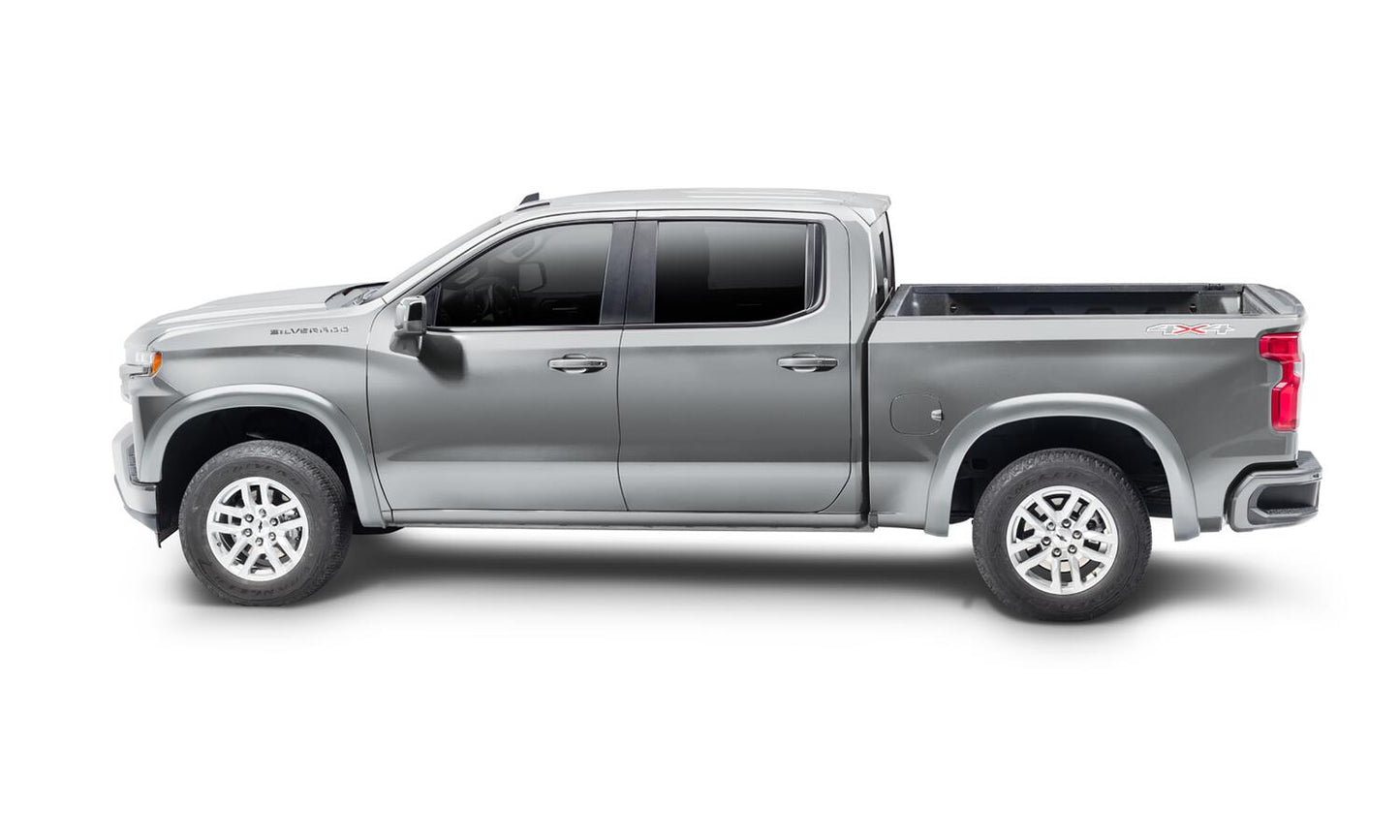 Oe Style Color Matched Silver Ice Metallic 4-Piece Fender Flare Set For 20-21 Chevrolet Silverado 1500 2022 Chevrolet Silverado 1500 Ltd Bushwacker