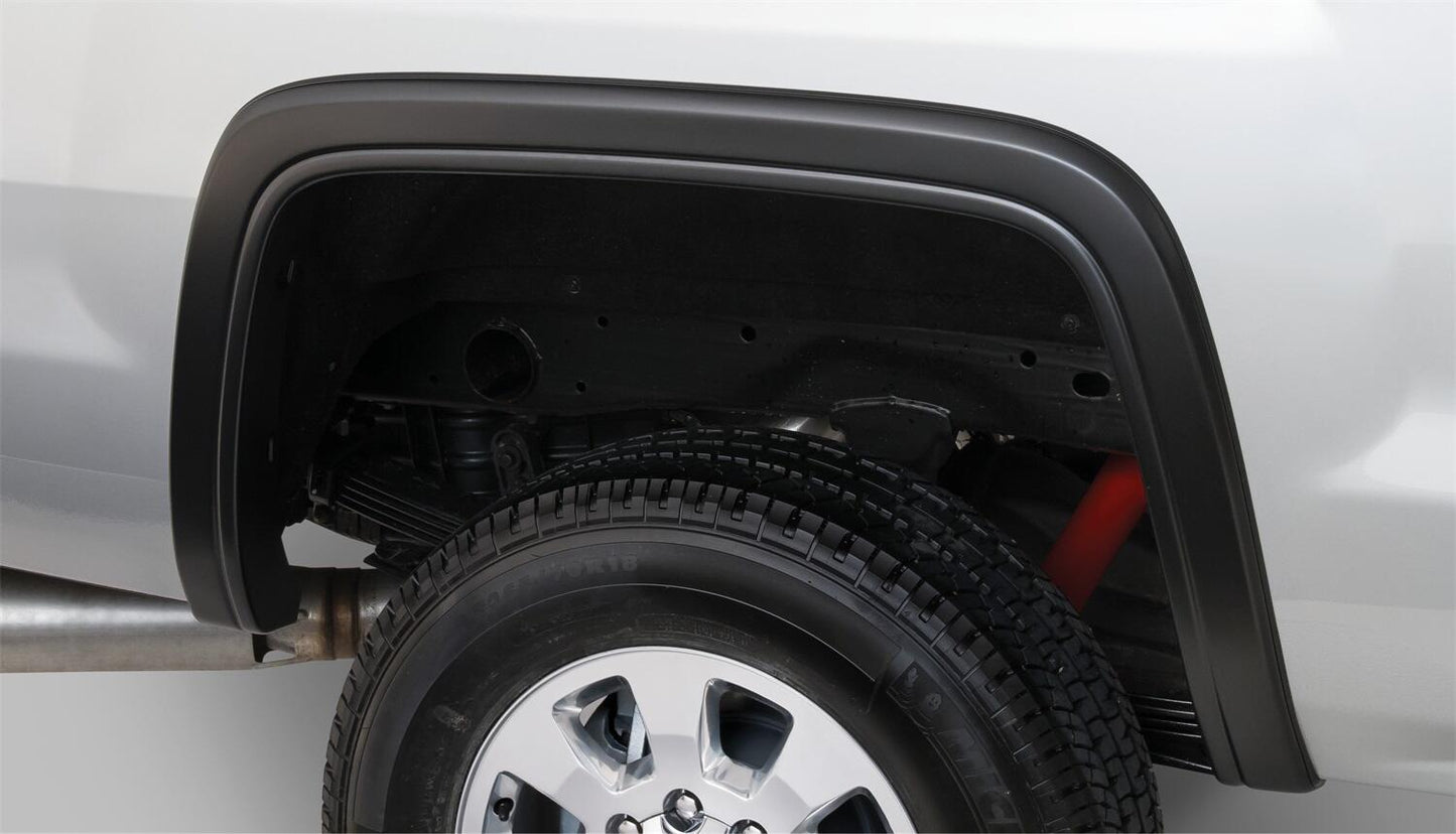 Black OE Style Smooth Finish 4-Piece Fender Flare Set For 2015-2018 Sierra 2500 Hd/3500 Hd Bushwacker
