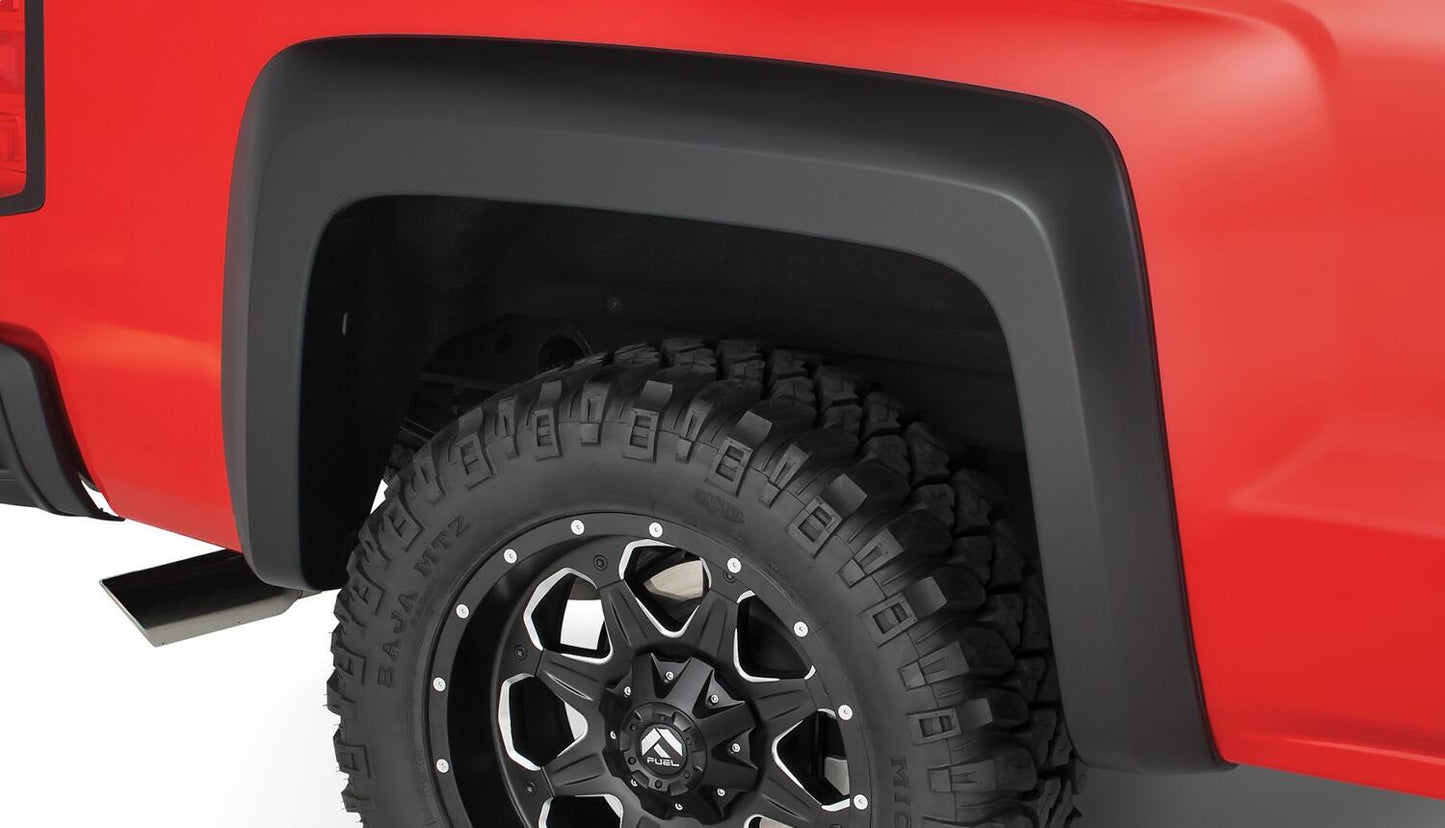 Black Extendafender Style Smooth Finish Rear Fender Flares For 2004-2012 Chevrolet Colorado/GMC Canyon Bushwacker