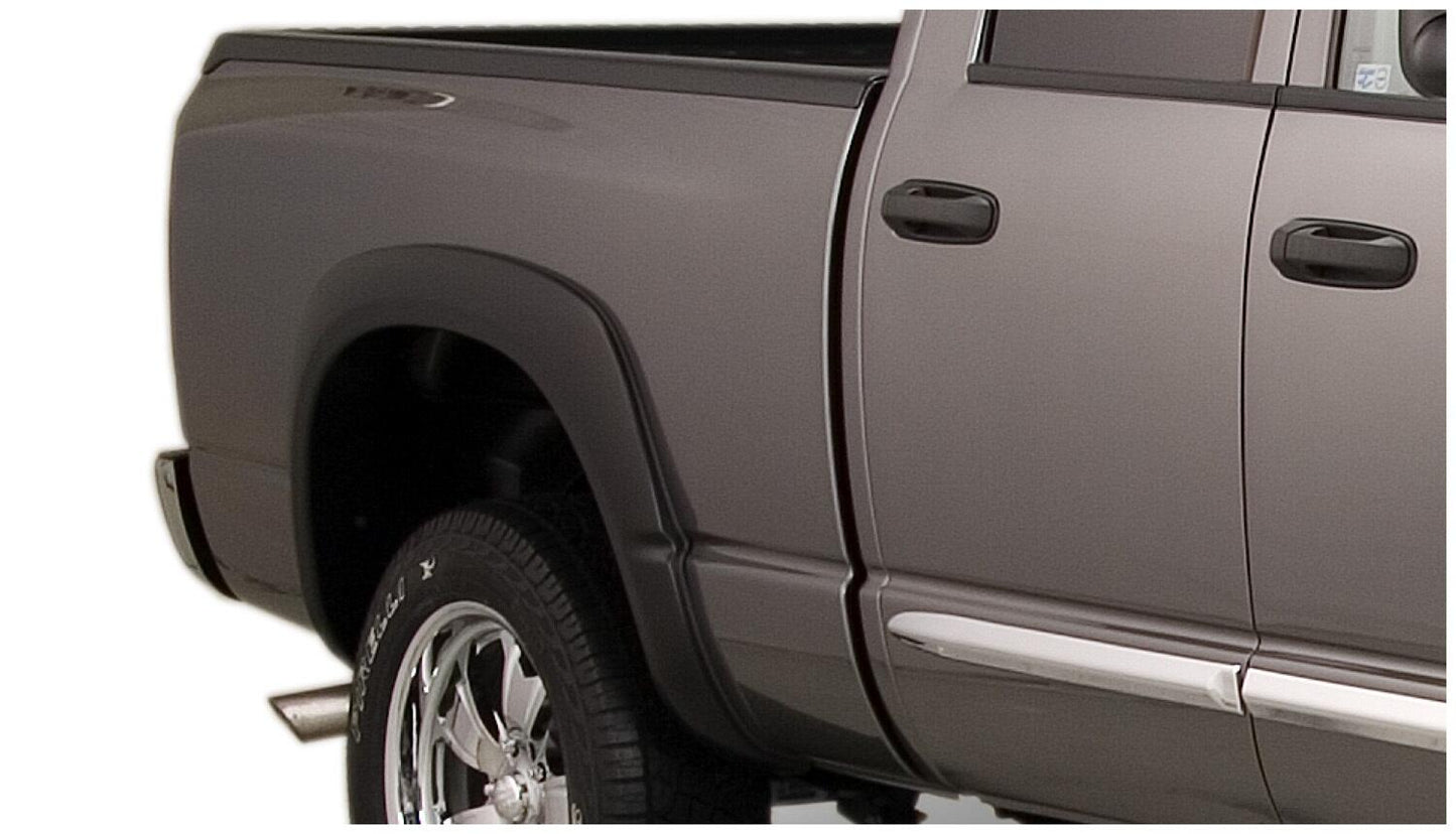 Black OE Style Smooth Finish 4-Piece Fender Flare Set For 2006-2008 Dodge Ram 1500 2007-2009 Ram 2500, 3500 Fits 75.9/76.3 Inch Bed Bushwacker