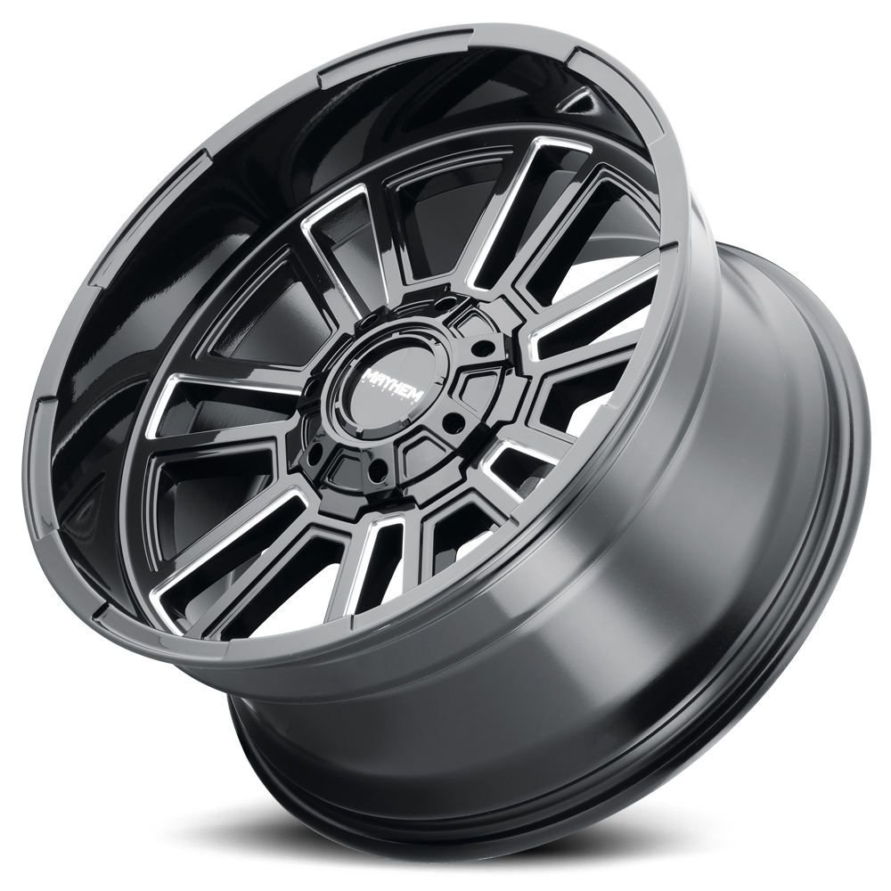 Mayhem Offroad Wheels Apollo 8115 GB-M 20x10 Milled Gloss Black -19 Off Set 6 Lug 4.75 BSM 106 Bore Cast Aluminum