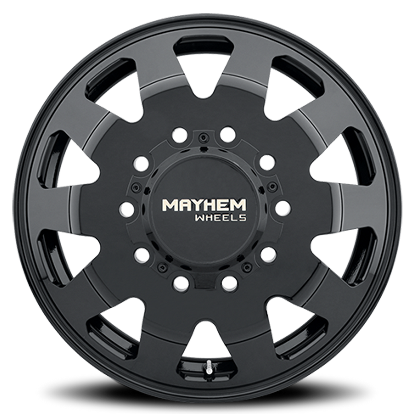 Mayhem Dually Wheels Challenger 8181 FB 22x8.25 Front Dually Full Black 169 Off Set 10 Lug 11.28 BSM 220.1 Bore Cast Aluminum