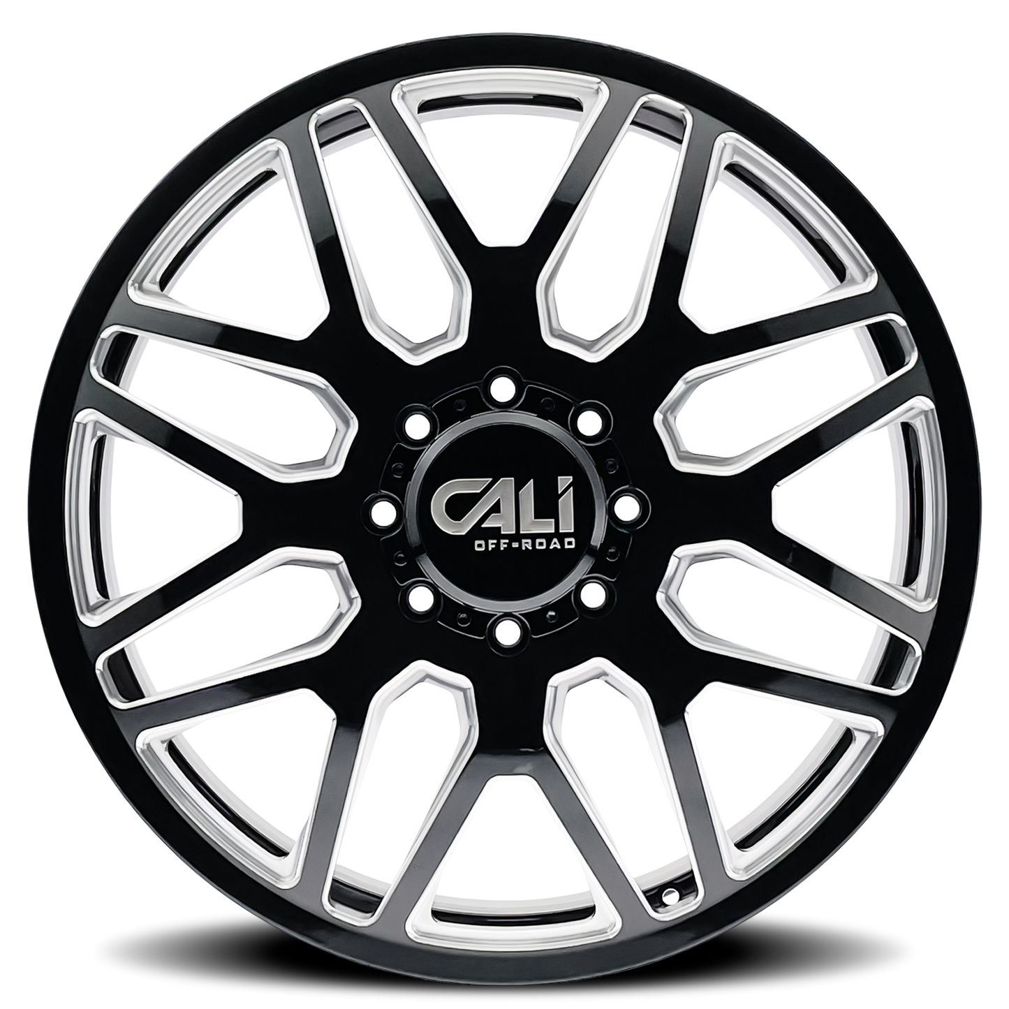 Dually Wheels Invader Dually 9115D GB-M 24x8.25 Milled Spokes Gloss Black 8 On 200 Bolt Pattern 115 Offset Cali Offroad Wheels