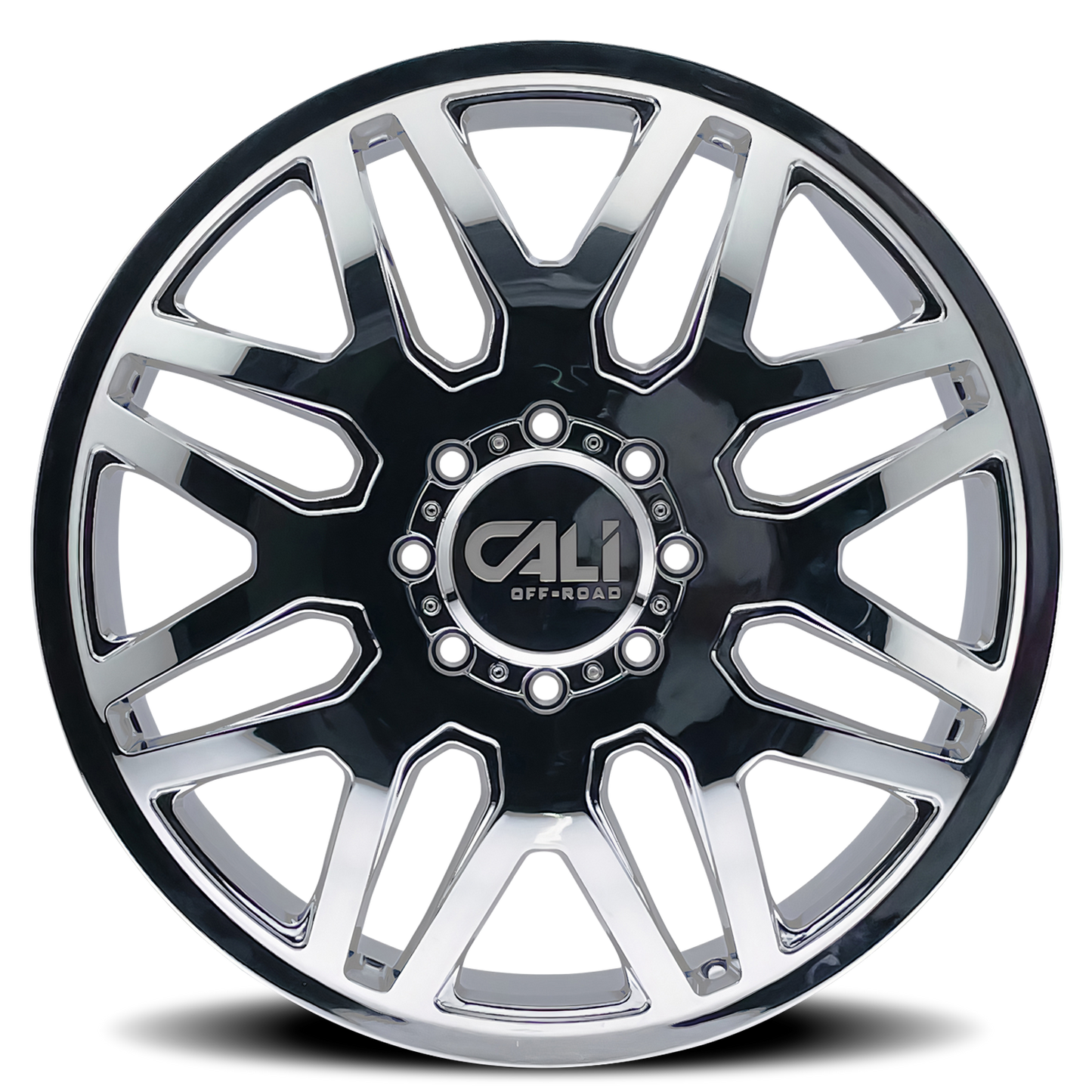 Dually Wheels Invader Dually 9115D CH 24x8.25 Chrome 8 On 165.1 Bolt Pattern 115 Offset Cali Offroad Wheels