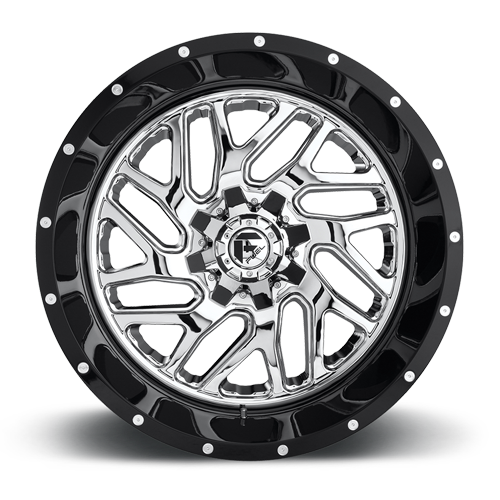Aluminum Wheels 20X10 Triton D211 8 On 170 Chrome/Gloss Black Lip 125.1 Bore -19 Offset Mesh Spoke Fuel Off Road Wheels