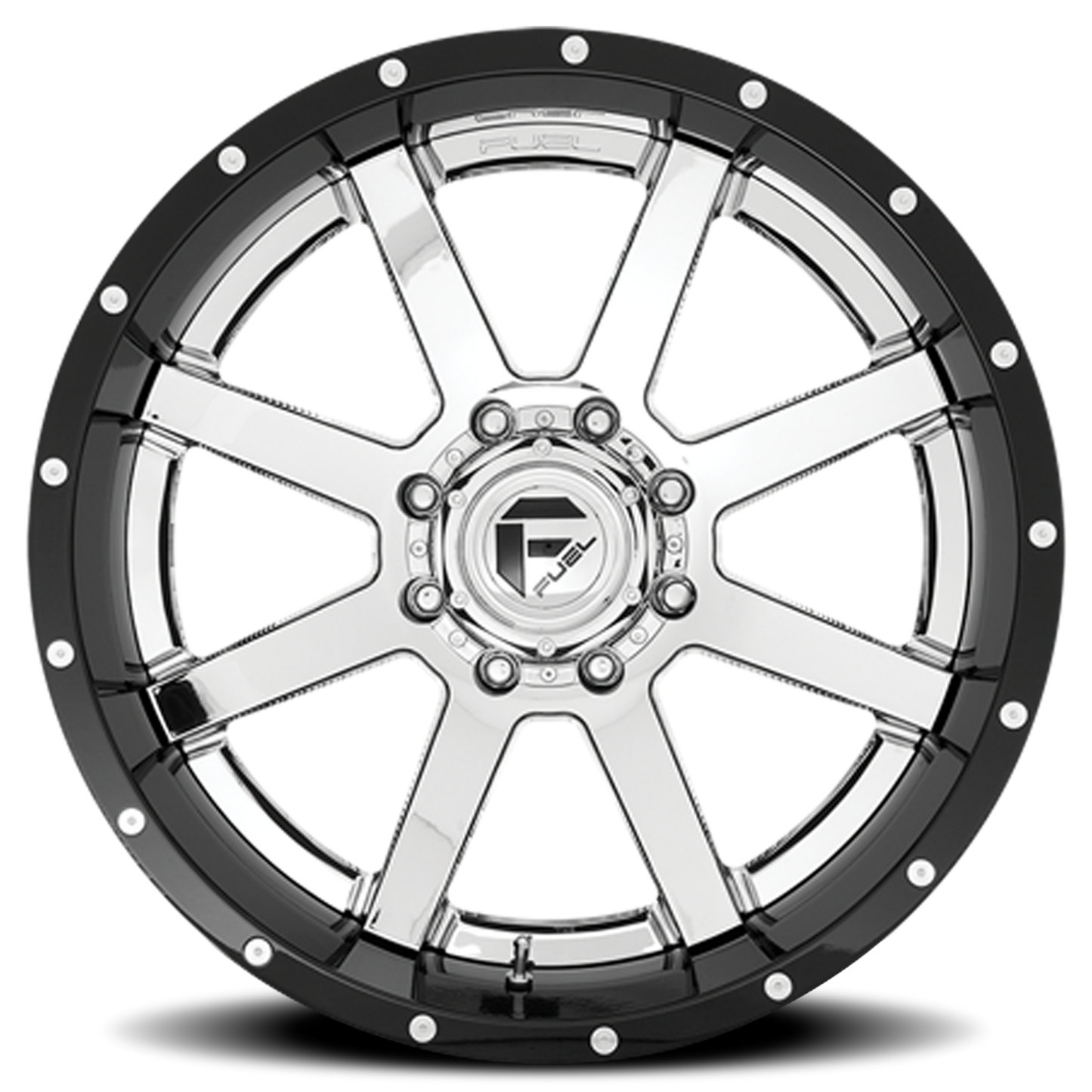 Aluminum Wheels 22X12 Maverick D260 8 On 170 Chrome/Gloss Black Lip 125.1 Bore -44 Offset Fuel Off Road Wheels