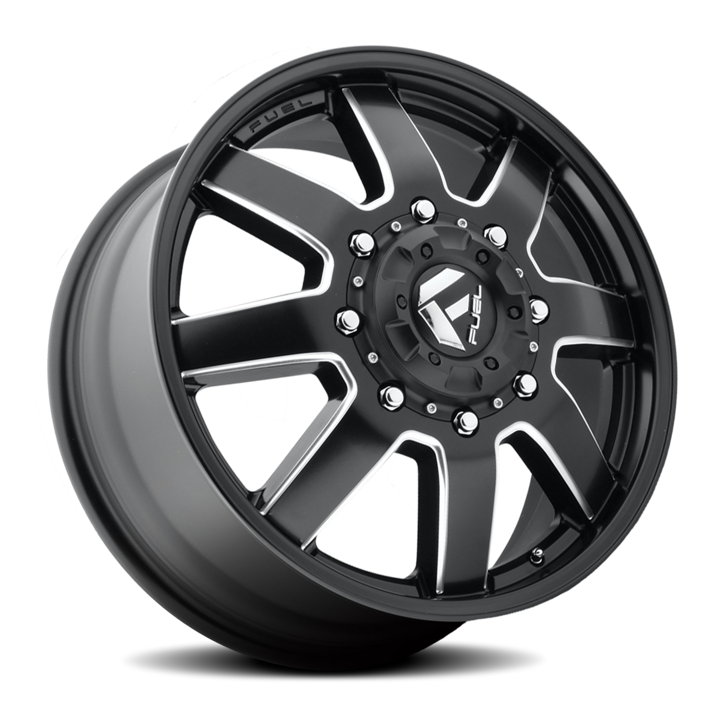 Dually Wheels 24X8.3 Maverick Dually D538 8 On 200 Black Milled 142 Bore 105 Offset 7 Spoke Front Dually Fuel Off Road Wheels
