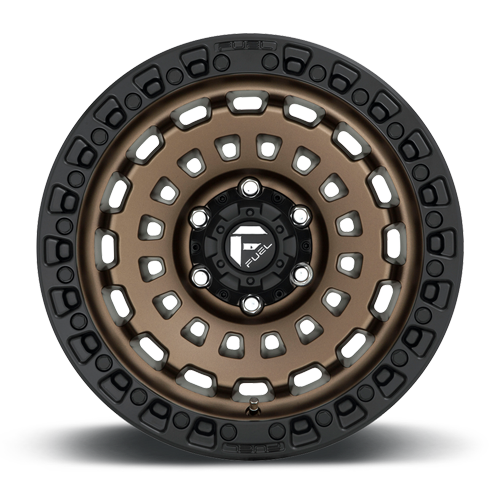 Aluminum Wheels 18X9 Zephyr D634 8 On 165.1 Matte Bronze W/Black Bead Ring 125.1 Bore -12 Offset Fuel Off Road Wheels