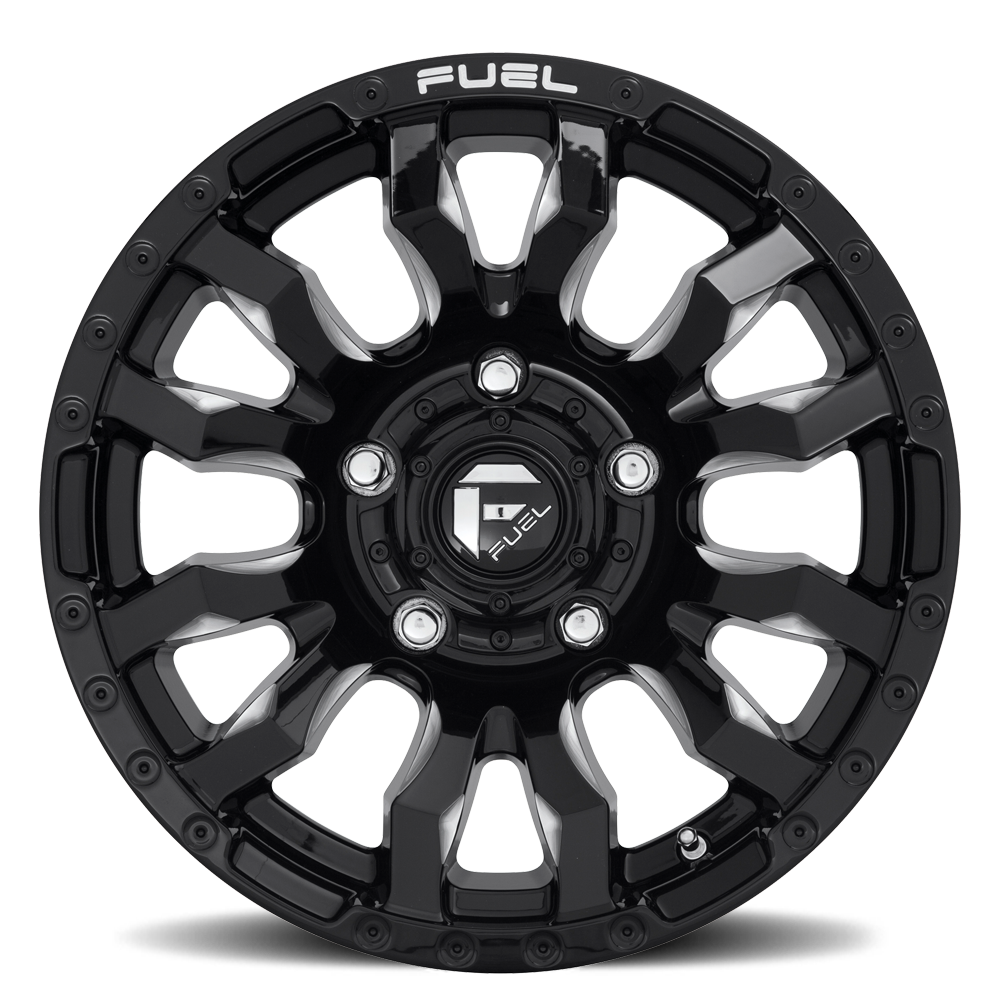 Aluminum Wheels 22X12 Blitz D673 5 On 127 Gloss Black Milled 71.5 Bore -44 Offset Multi Spoke Fuel Off Road Wheels