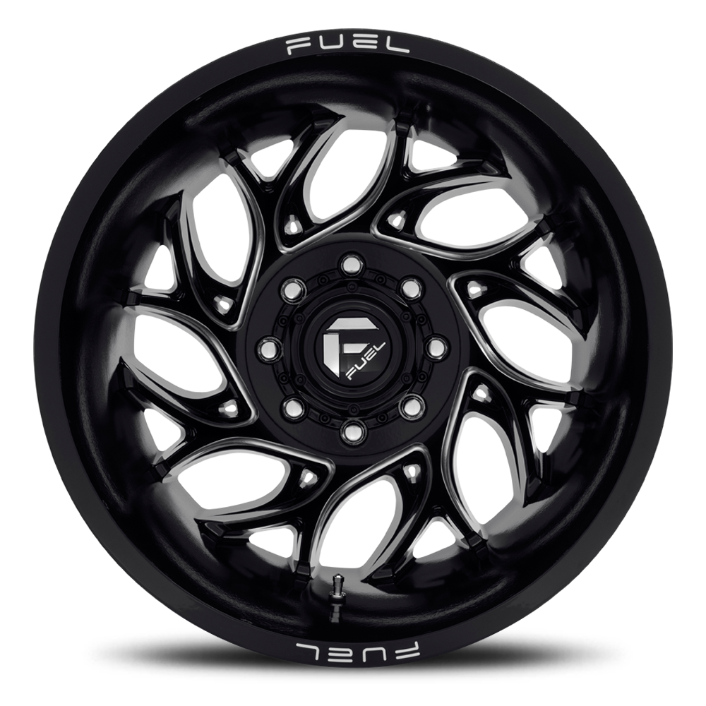 Dually Wheels 20X8.25 Runner Dually D741 8 On 210 Gloss Black Milled 154.3 Bore -246 Offset 8 Spoke Outer Dually Fuel Off Road Wheels