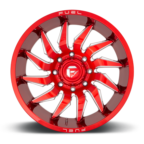 Aluminum Wheels 22X10 Saber D745 6 On 135 Candy Red Milled 87.1 Bore -18 Offset Fuel Off Road Wheels