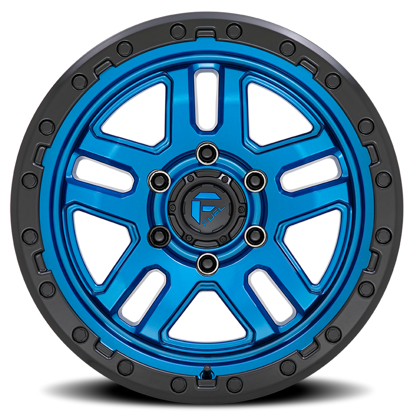 Aluminum Wheels 17X9 AMMO D790 6 On 139.7 Blue W/Black Lip 106.1 Bore -12 Offset Fuel Off Road Wheels