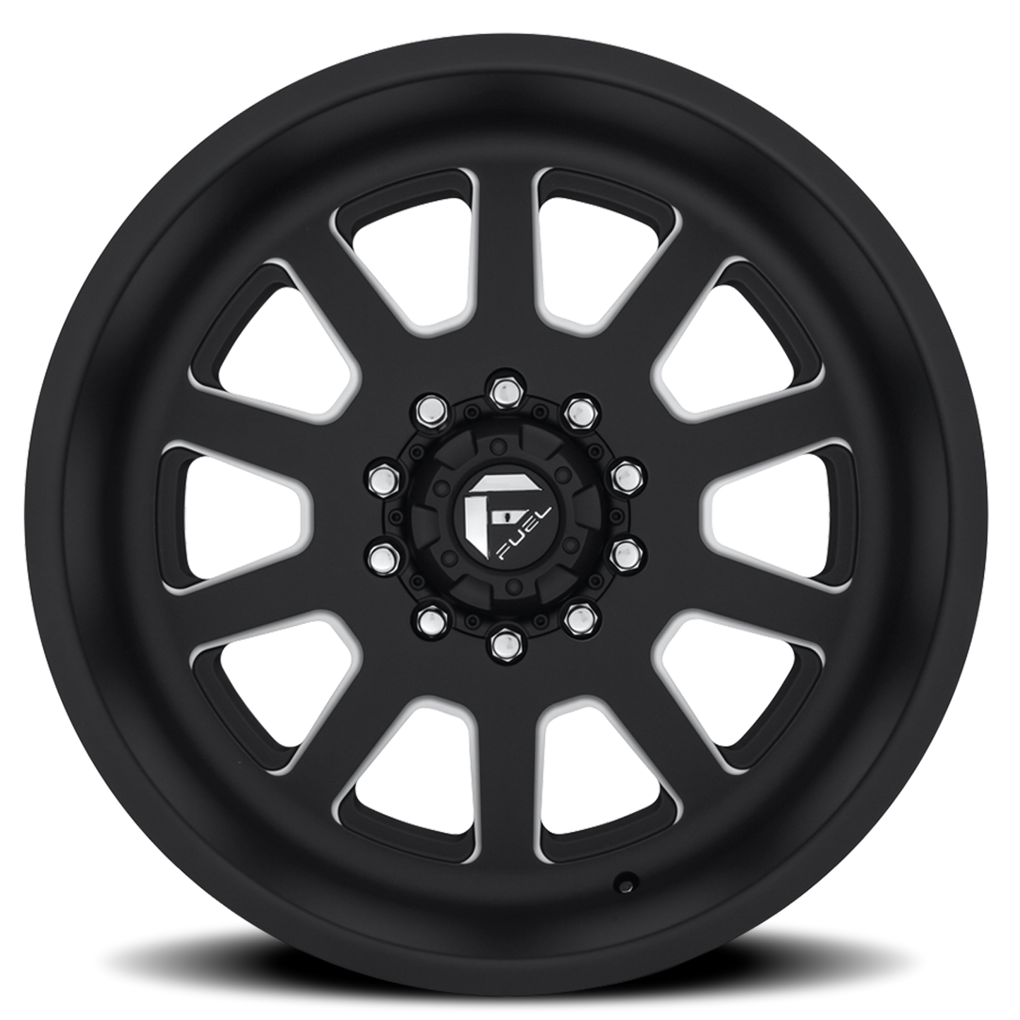 Dually Wheels 24X12 FF09D Dually DE09 Super Single BK 8 On 165.1 Matte Black Milled 121.5 Bore -50 Offset Front Dually Fuel Off Road Wheels