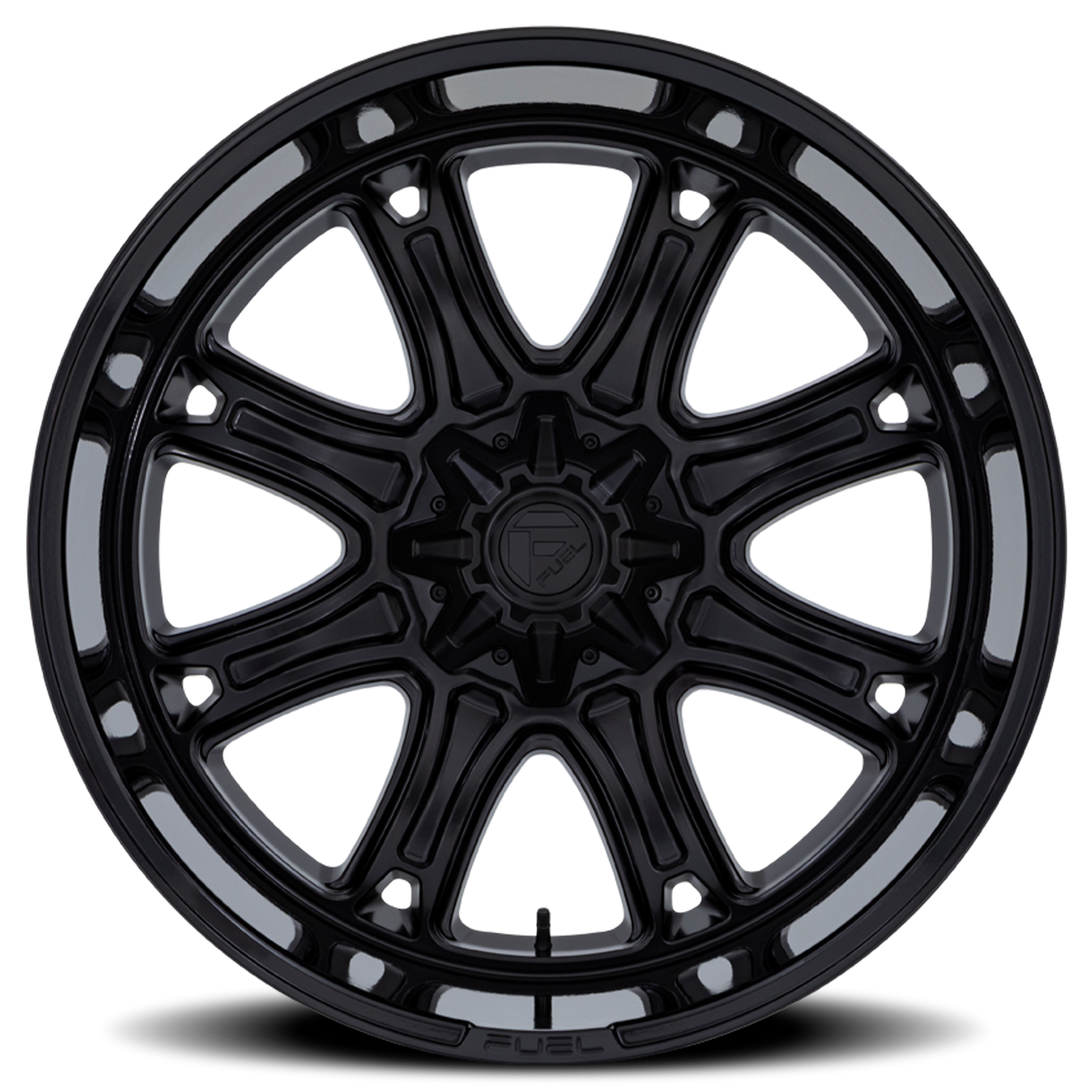 Aluminum Wheels 22X9 Darkstar FC853MB 8 On 170 Matte Black/Gloss Black Lip 125.1 Bore 1 Offset Fuel Off Road Wheels