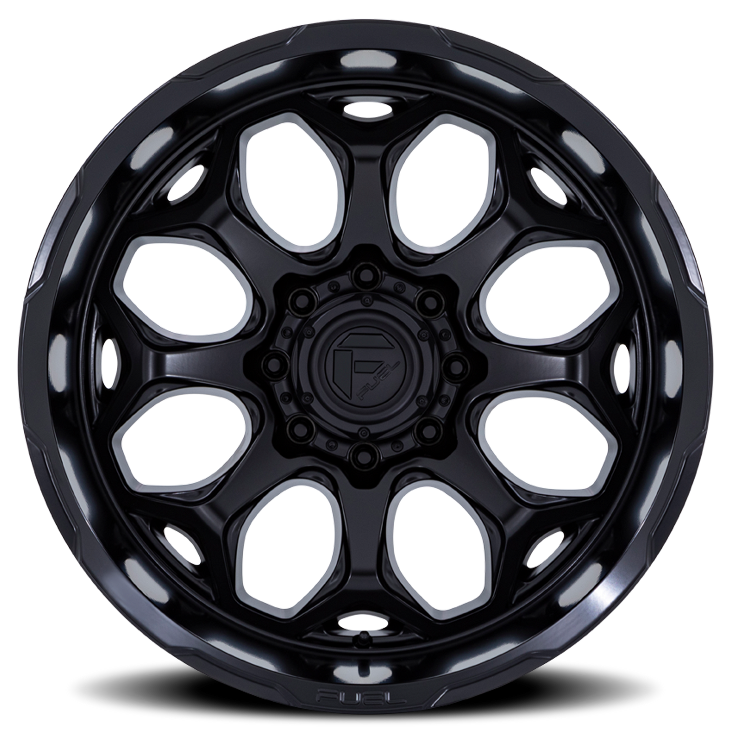Aluminum Wheels 22X10 Scepter FC862 MX 6 On 139.7 Blackout 106.1 Bore -18 Offset Fuel Off Road Wheels
