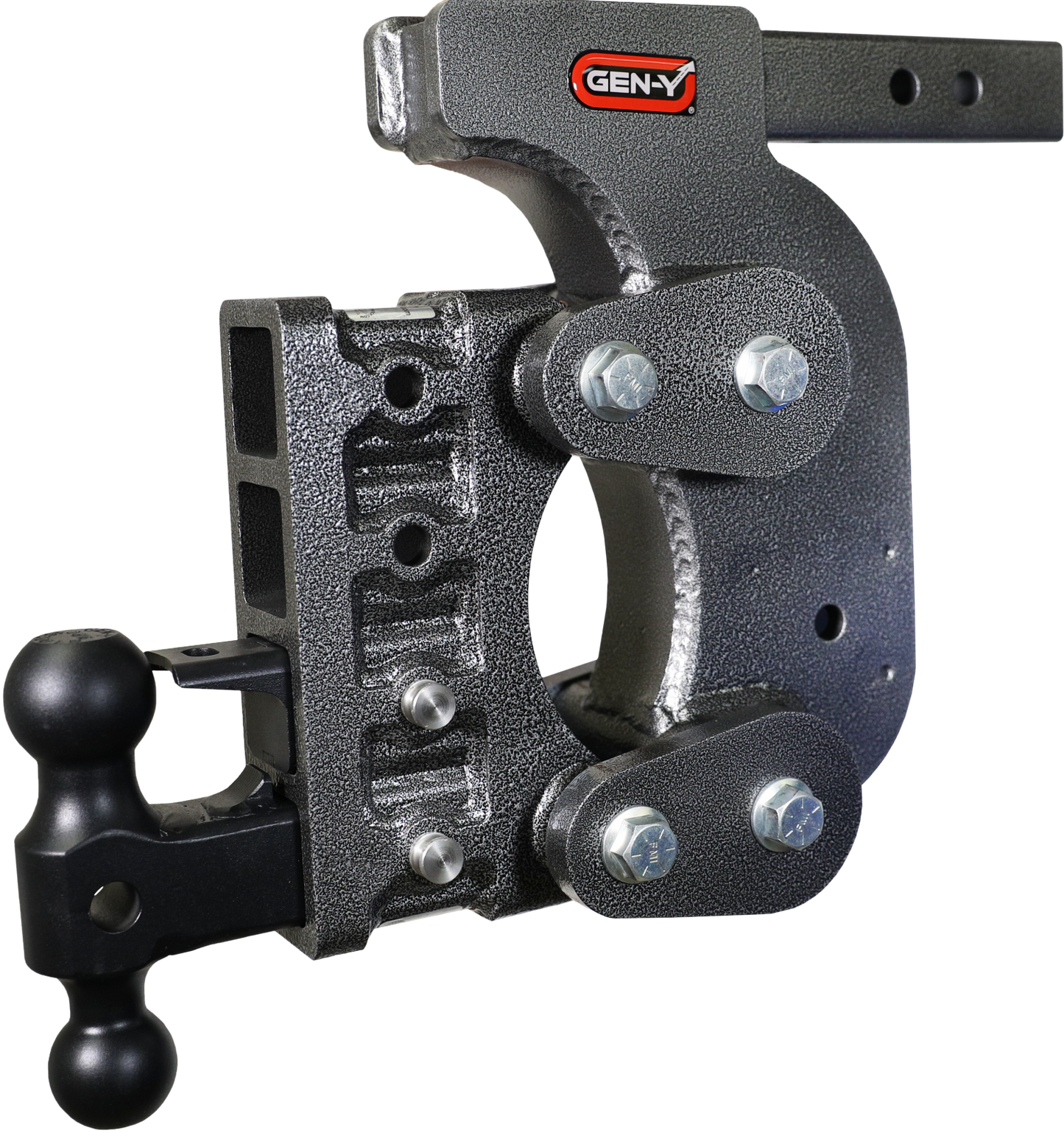 The Boss Torsion Flex 2 Inch Shank 12.5 Inch Drop 1.7K TW 16K Hitch & GH-051 Dual-Ball & GH-032 Pintle Lock & GH-0100 Stab Kit Gen Y Hitch
