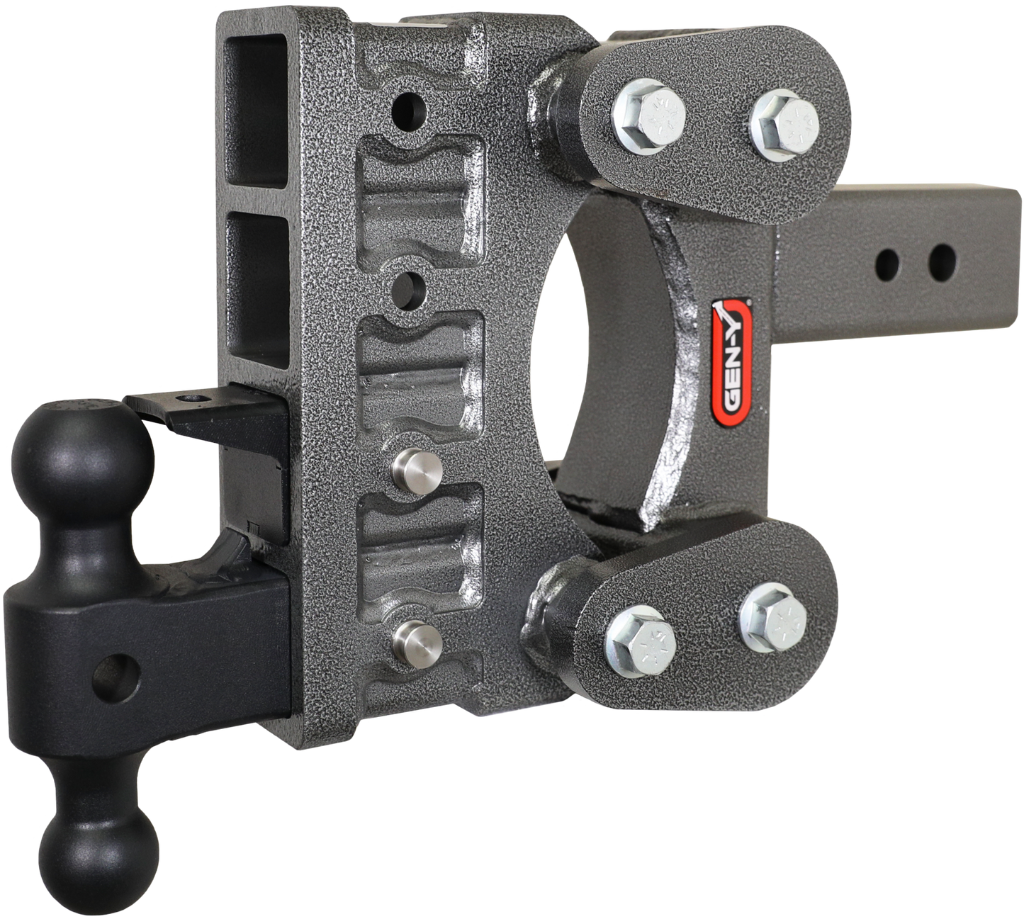 The Boss Torsion Flex 3 Inch Shank 6 Inch Drop 2.4K TW 21K Hitch & GH-061 Dual-Ball & GH-062 Pintle Lock Gen Y Hitch