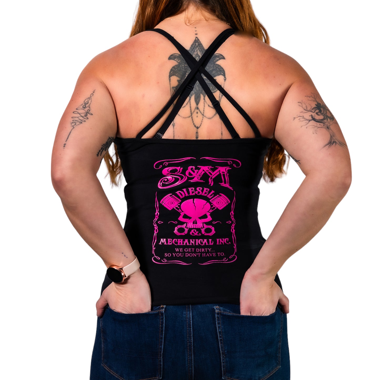 S&M Diesel Woman’s cross-back tank top- 5 color options avail
