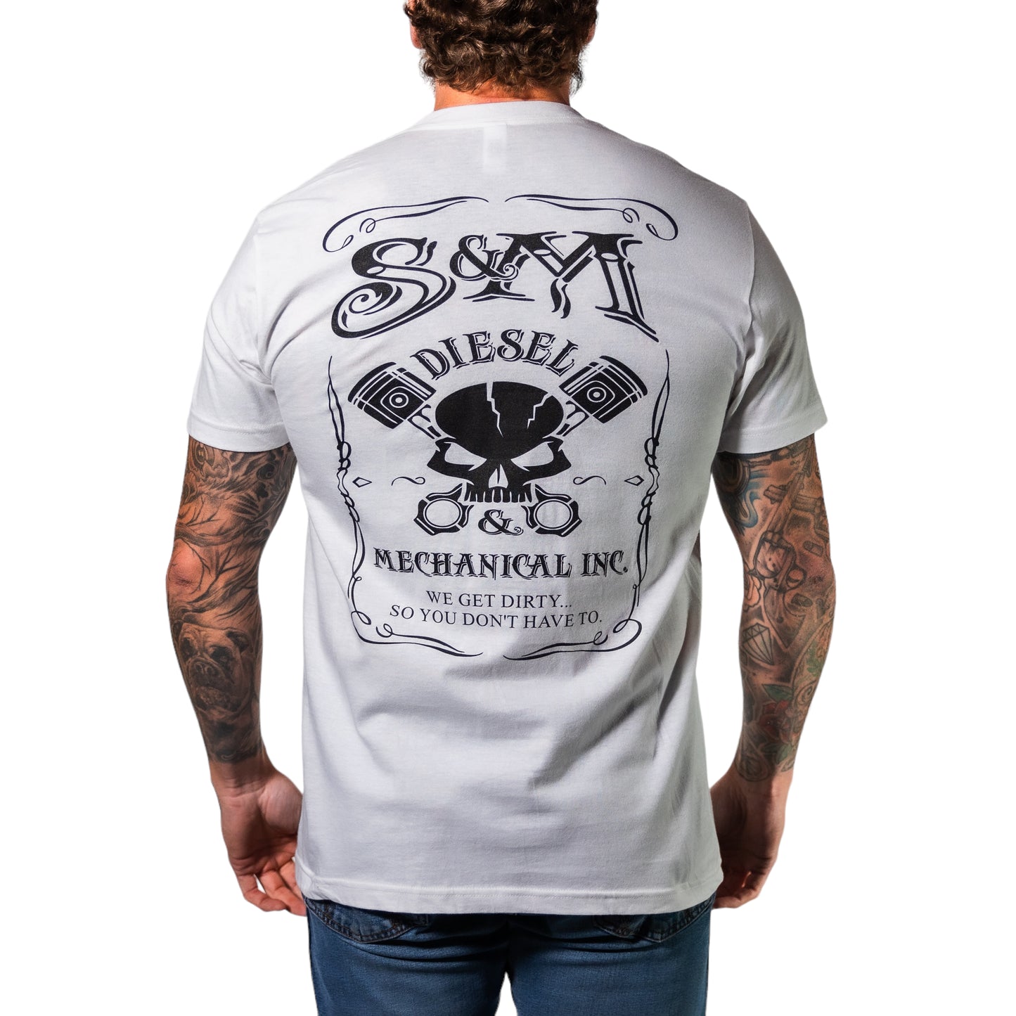 S&M Diesel short sleeve uni-sex t-shirt, Black logo - 10 color options avail