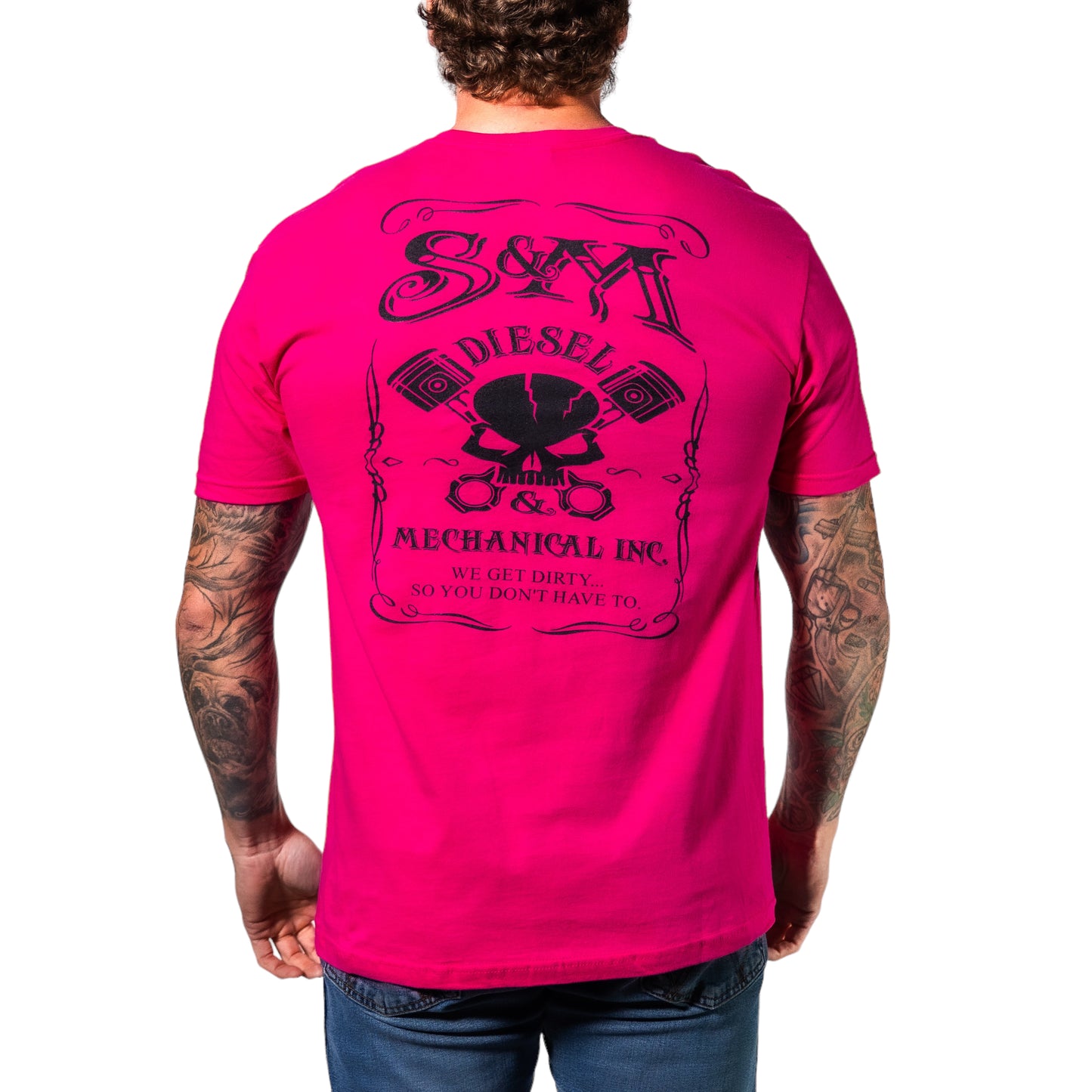 S&M Diesel short sleeve uni-sex t-shirt, Black logo - 10 color options avail