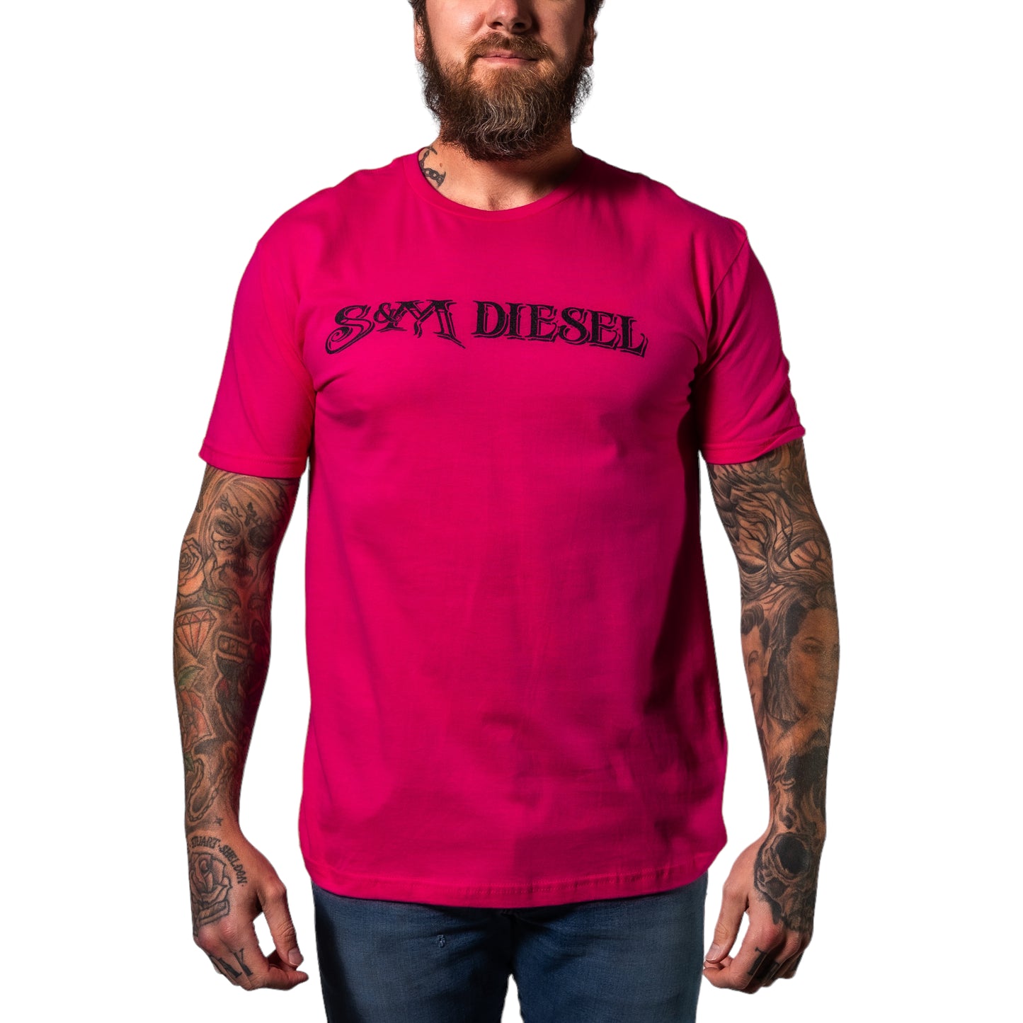 S&M Diesel short sleeve uni-sex t-shirt, Black logo - 10 color options avail
