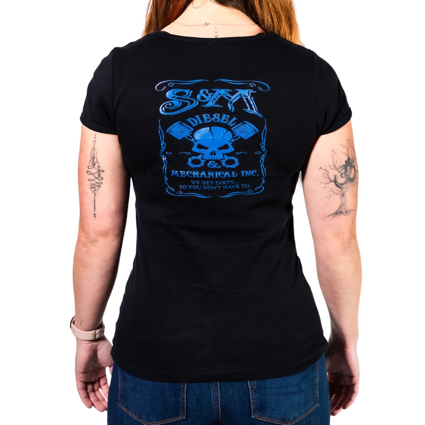 S&M Diesel Woman’s Logo scoop front T-Shirt- 5 color options avail