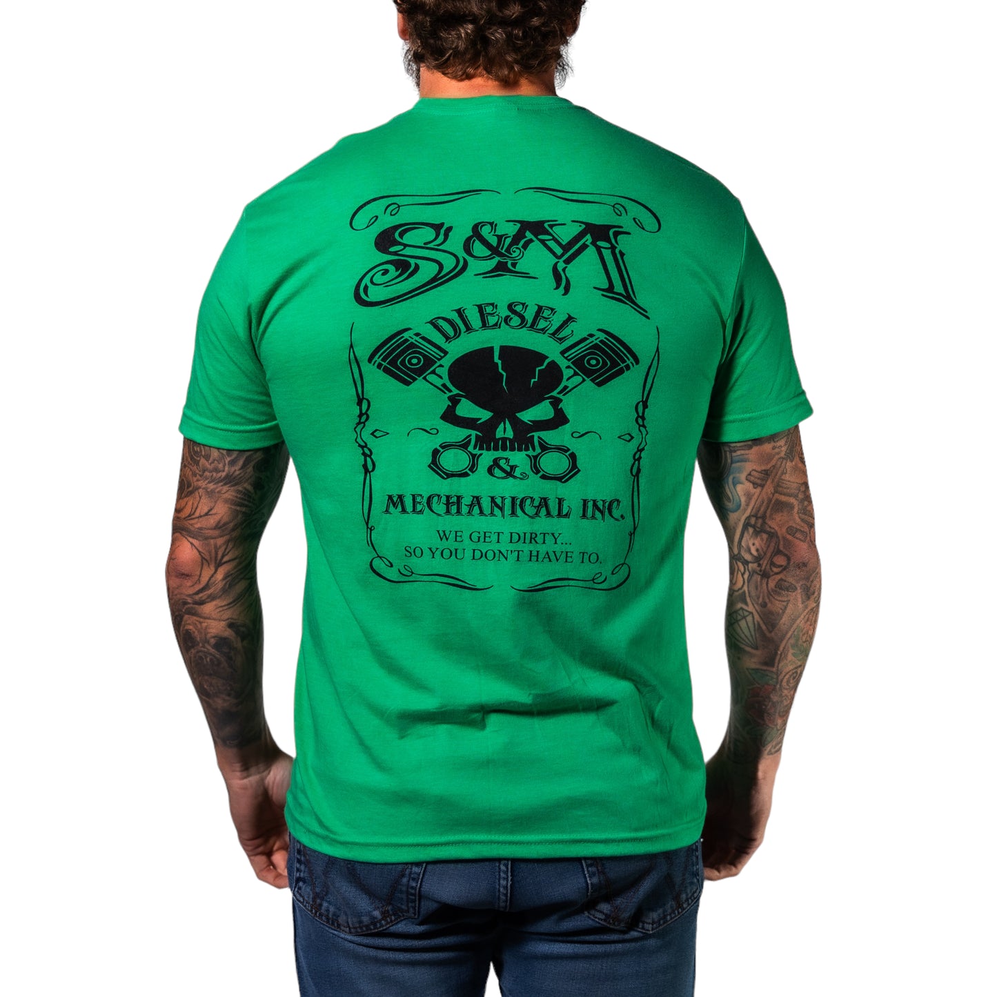 S&M Diesel short sleeve uni-sex t-shirt, Black logo - 10 color options avail