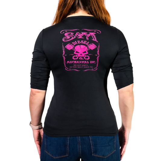 S&M Diesel Woman’s V-neck ¾ sleeve T-Shirt- 5 color options avail