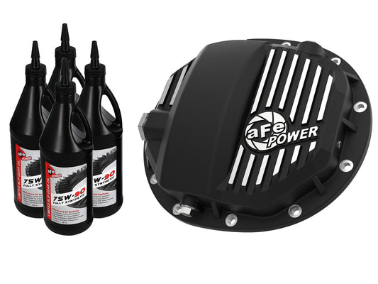 Pro Series Rear Differential Cover Black w/ Machined Fins & Gear Oil