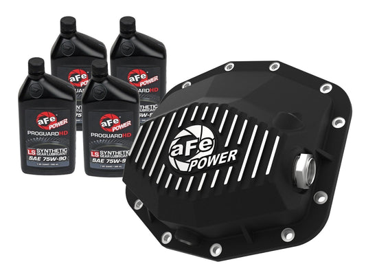 PRO Series Rear Differential Cover Black w/ Machined Fins & Gear Oil