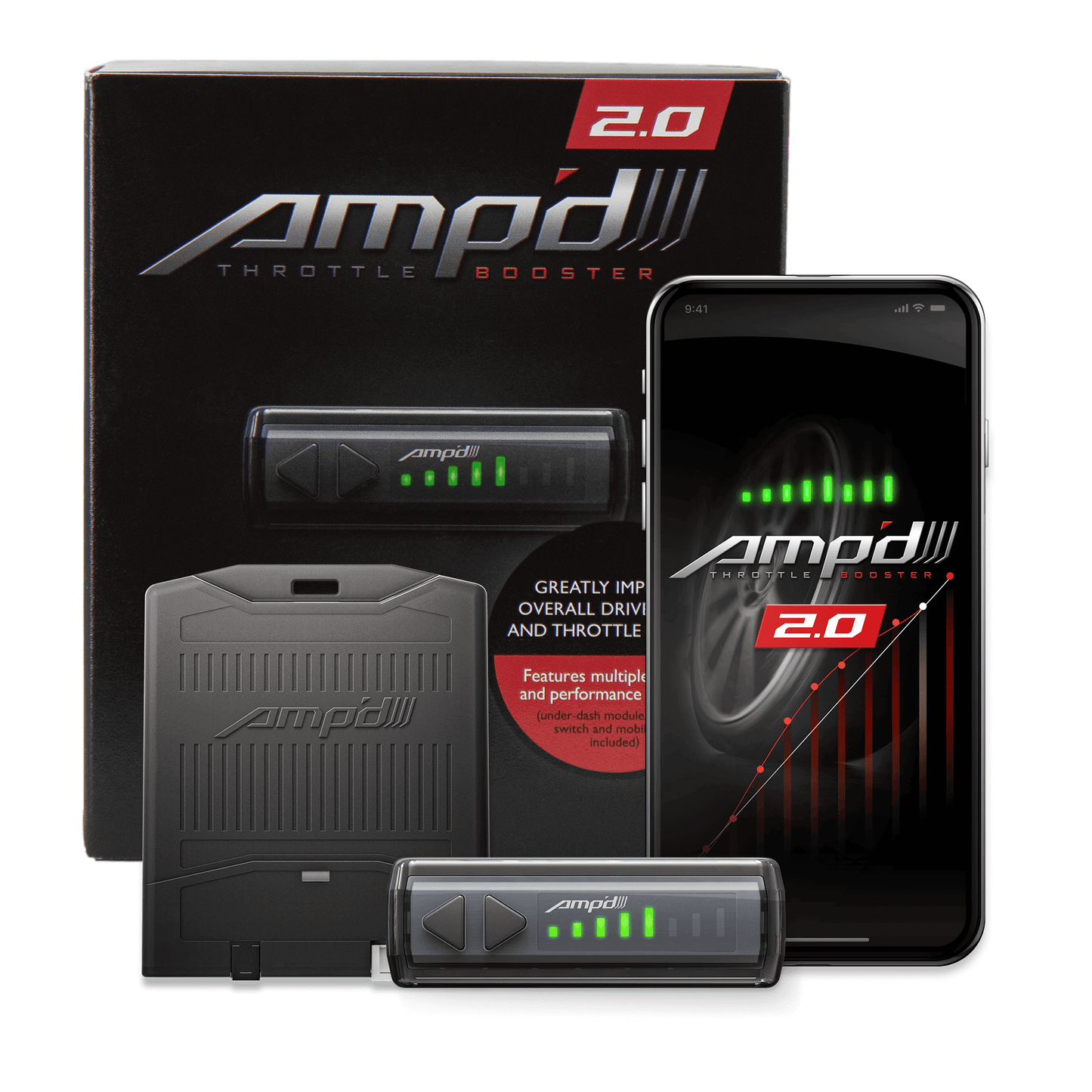 AMP'D 2.0 THROTTLE BOOSTER W/ BLUETOOTH SWITCH
2001-2005 GM Trucks - Diesel - 50 State Legal