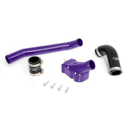 Billet Thermostat Housing Kit W/Coolant Return for 01-05 Chevrolet/GMC Duramax LB7/LLY Illusion Purple HSP Diesel