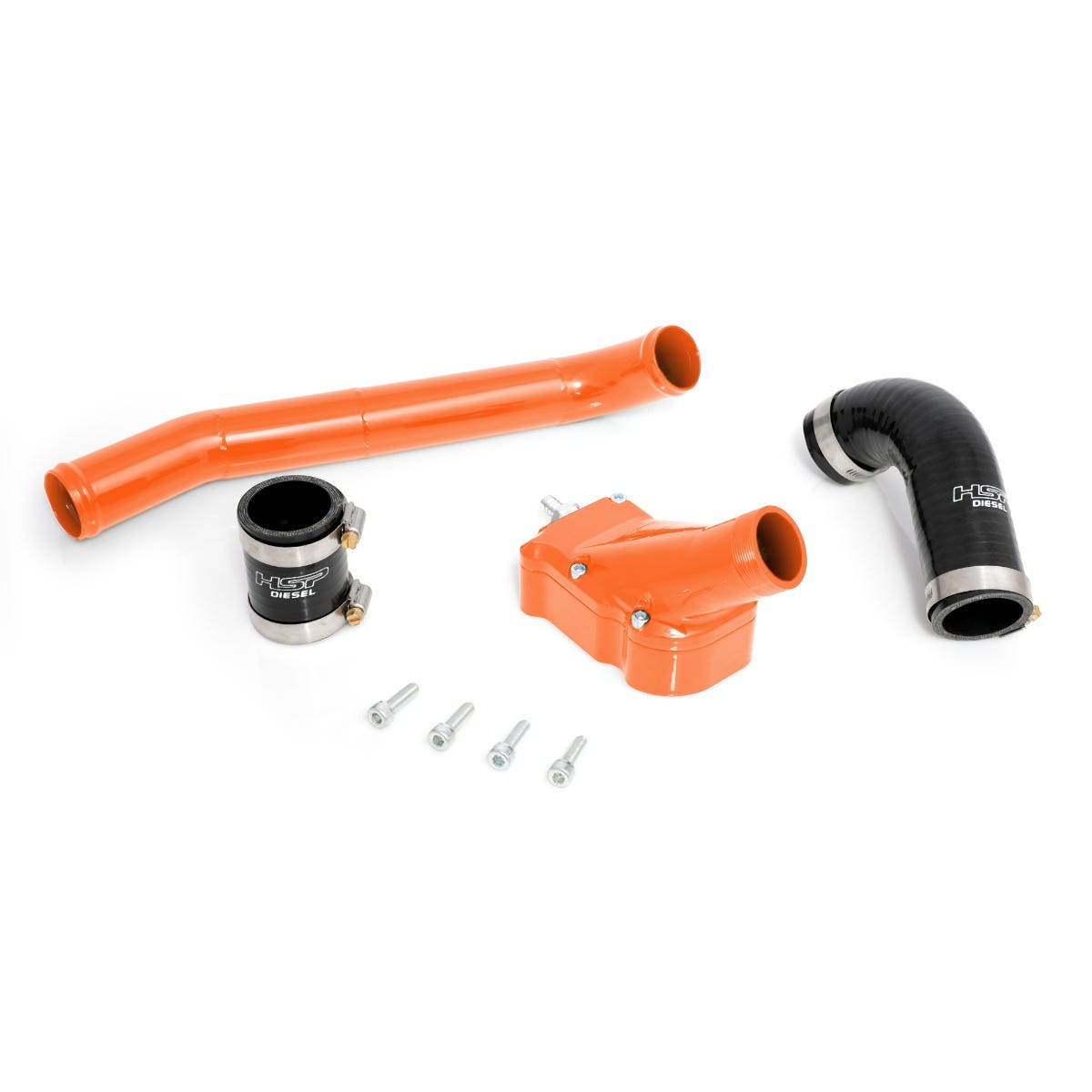 Billet Thermostat Housing Kit W/Coolant Return for 01-05 Chevrolet/GMC Duramax LB7/LLY M and M Orange HSP Diesel
