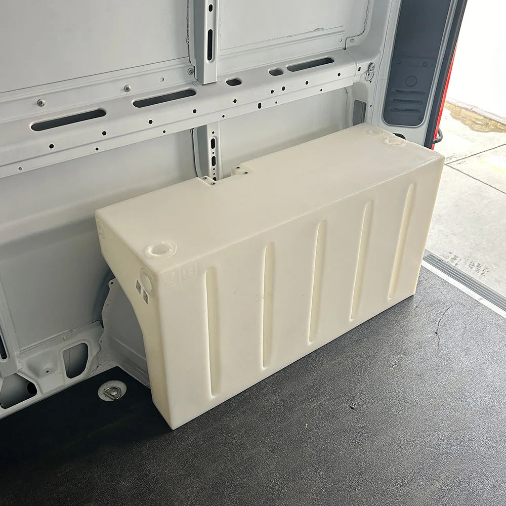34 GALLON WHEEL WELL WATER TANK (PASSENGER SIDE) FOR 2013-2024 DODGE / RAM PROMASTER 1500, 2500, 3500 136", 159" AND 159" EXT