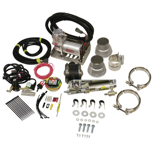 Exhaust Brake Universal 3.0 Inch Remote Mount Air Actuated c/w Air Compressor BD Diesel