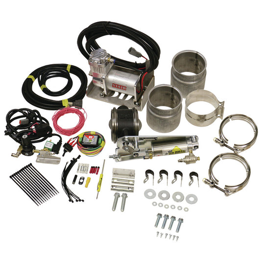Exhaust Brake Universal 5.0 Inch Remote Mount Air Actuated c/w Air Compressor BD Diesel