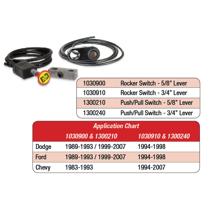 Rocker Switch Kit Exhaust Brake 5/8 Manual Tranmission Shift Lever BD Diesel
