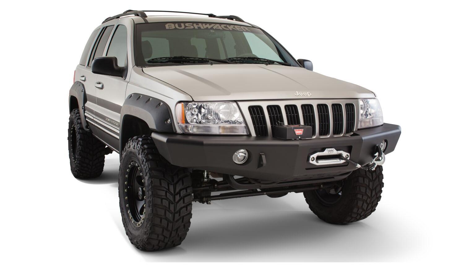 Black Jeep Cutout Style Textured Finish 4-Piece Fender Flare Set For 1999-2004 Jeep Grand Cherokee Bushwacker