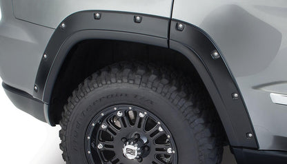 Black Pocket/Rivet Style Smooth Finish 4-Piece Fender Flare Set For 2011-2016 Jeep Grand Cherokee (Excludes SRT8) Bushwacker